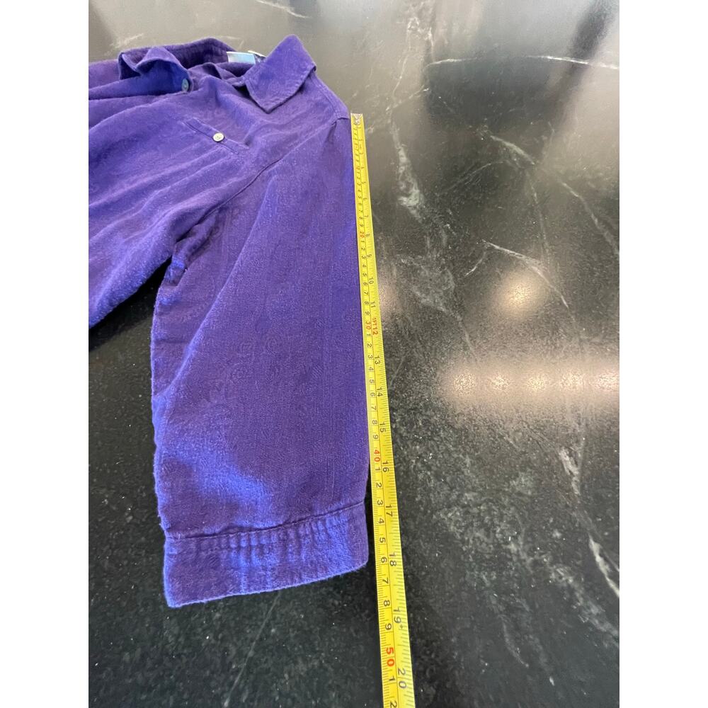 Chico's Designs lace motif linen and cotton purple blouse size Large (chico's 2) - Picture 7 of 9